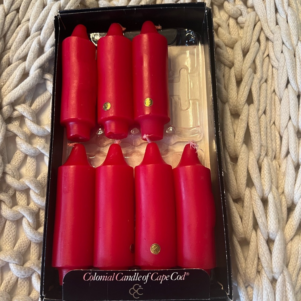 colonial candles of cape cod vintage red 4' cone candles red (7) Holiday